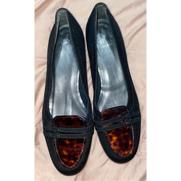 🌹Stuart Weitzman Black Tortoise Shell Loafers Size 8.5 - Picture 1 of 7
